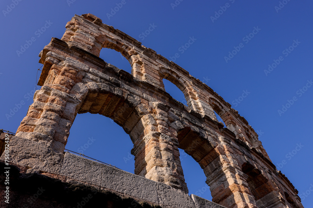 facade of the coliseum of verona