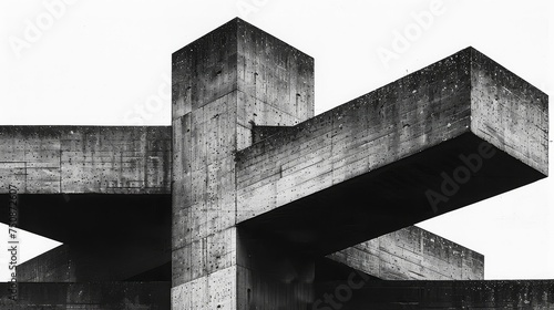 a black and white photo of a building with a cross at the top of the building and a person on the other side of the building. photo