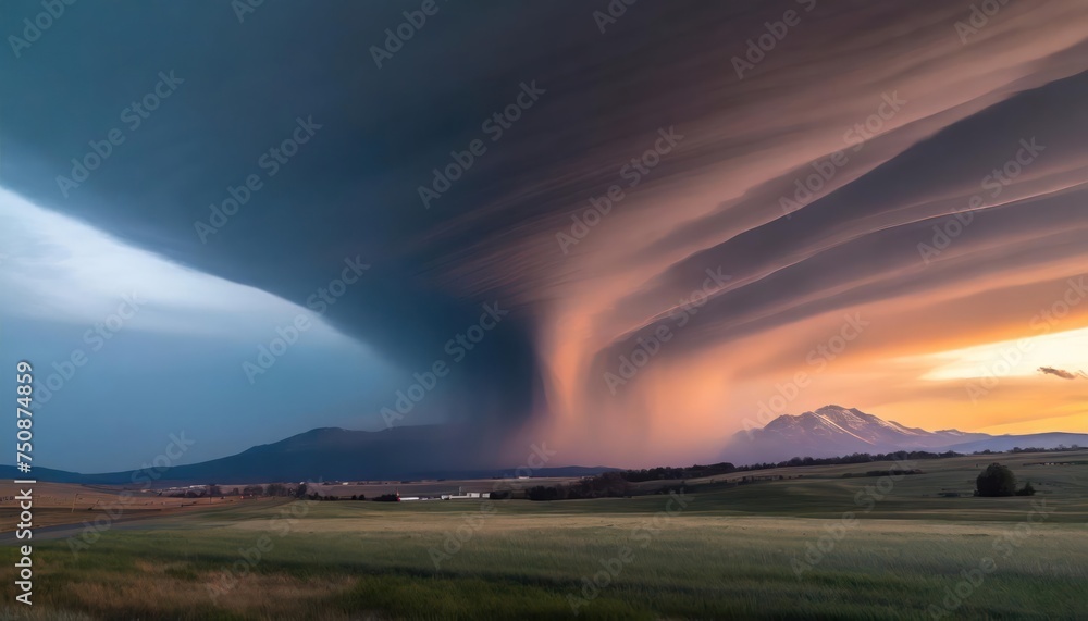  Sunset Tornado landscape, long exposure photo