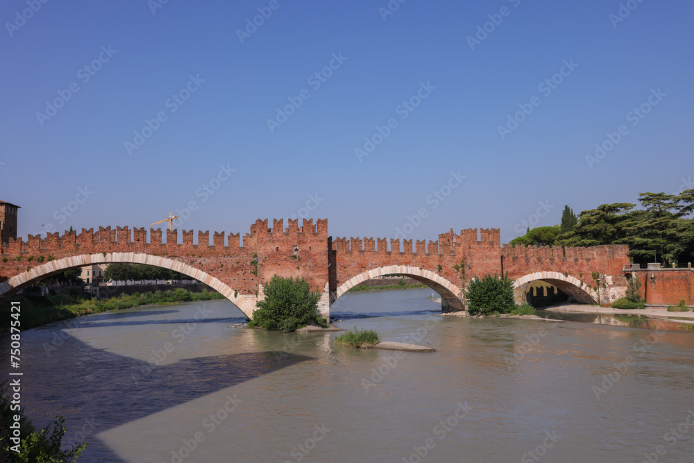 ponte scaligero bridge in Verona, Italy
