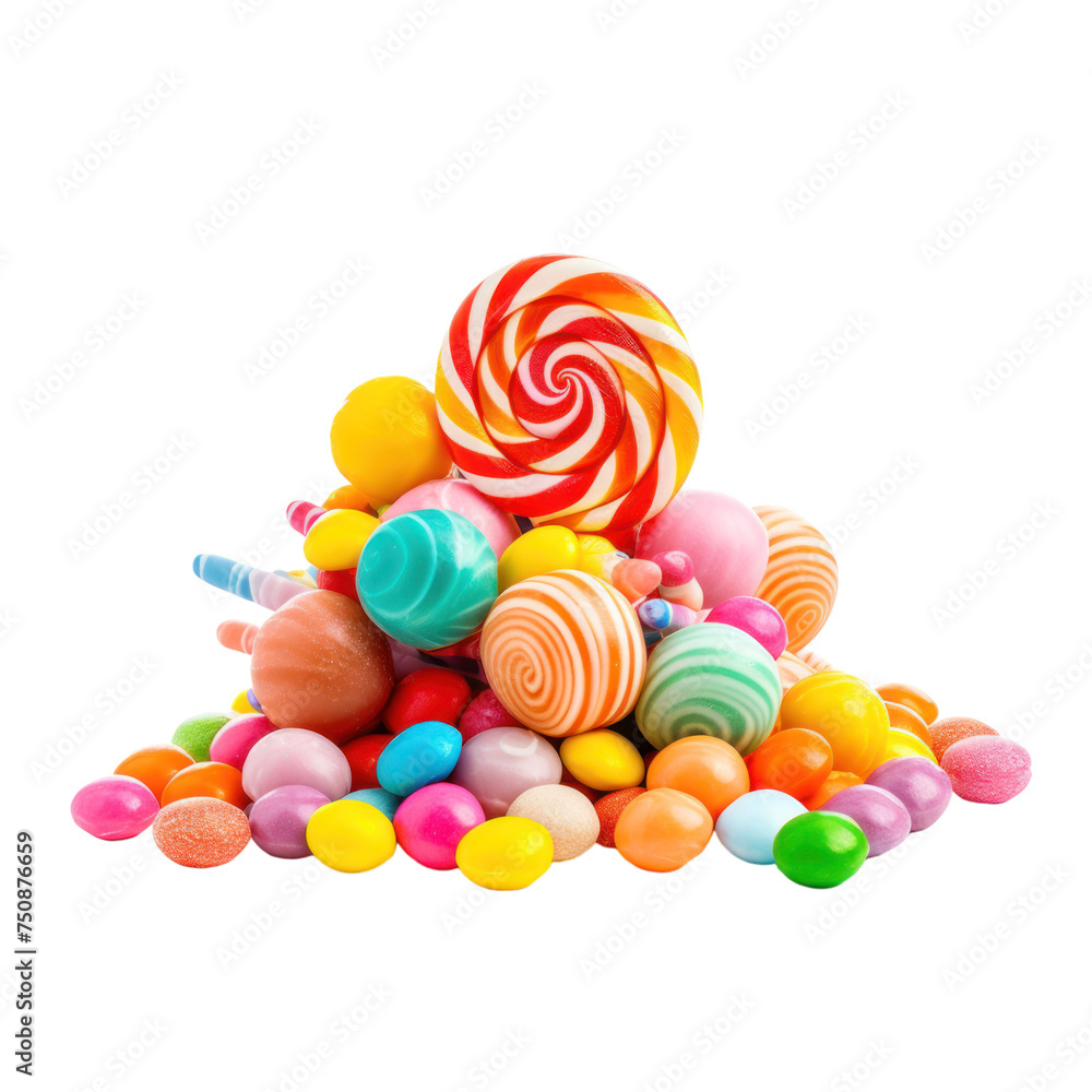 Colorful candies Isolated on transparent background