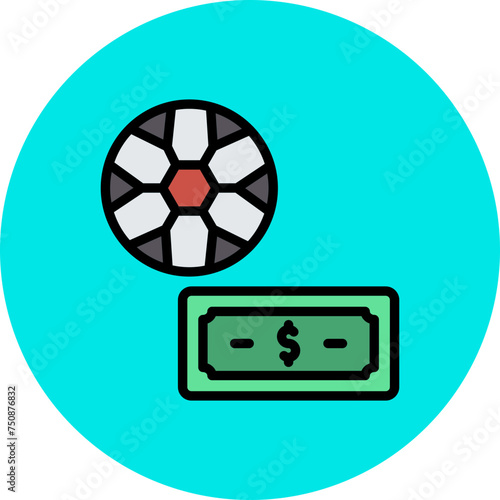 Betting Line Filled Circle Icon