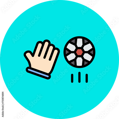 Goalie Line Filled Circle Icon