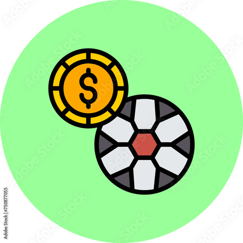 Betting Line Filled Circle Icon