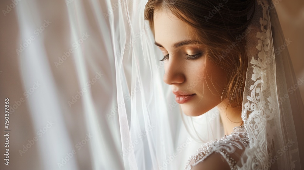 Bride on Wedding Day with Veil: Wedding Photography Bride on Wedding Day with Veil: Wedding Photography