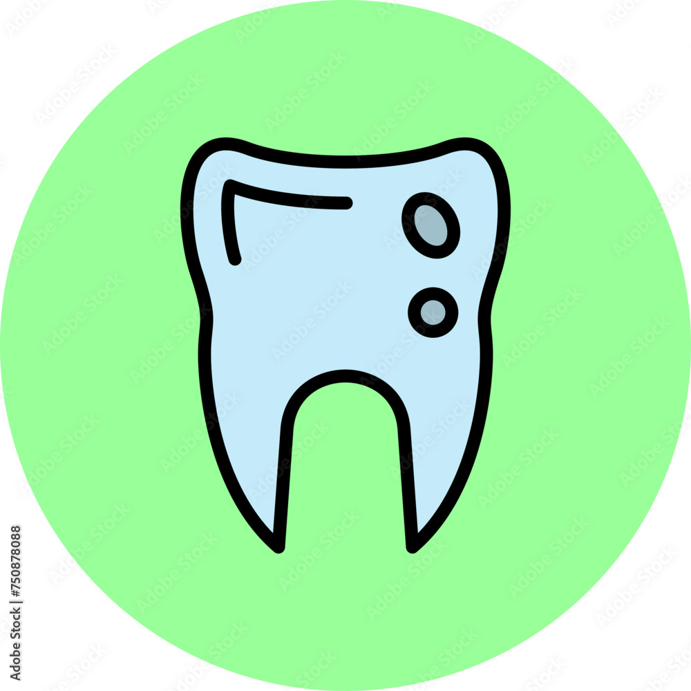 Caries Line Filled Circle Icon Caries Line Filled Circle Icon