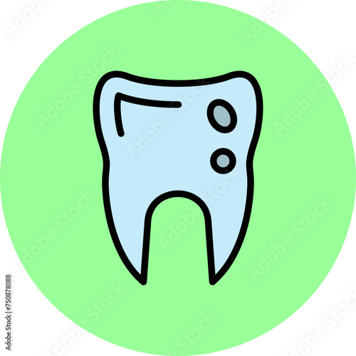 Caries Line Filled Circle Icon