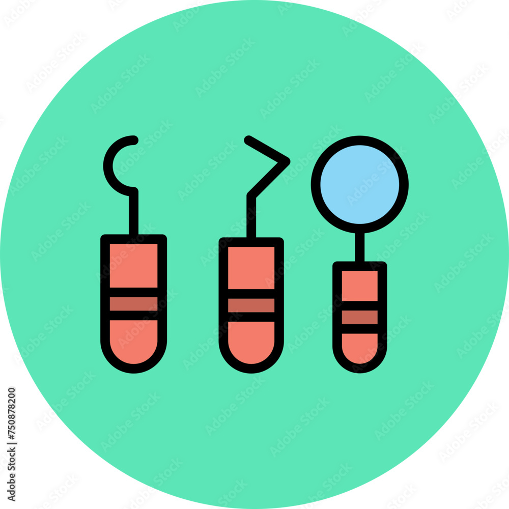 Dentist Line Filled Circle Icon Dentist Line Filled Circle Icon