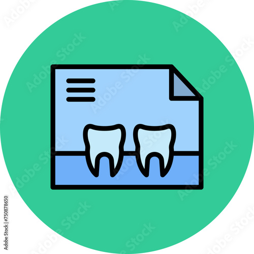X Ray Line Filled Circle Icon