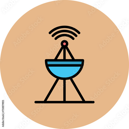 5G Line Filled Circle Icon