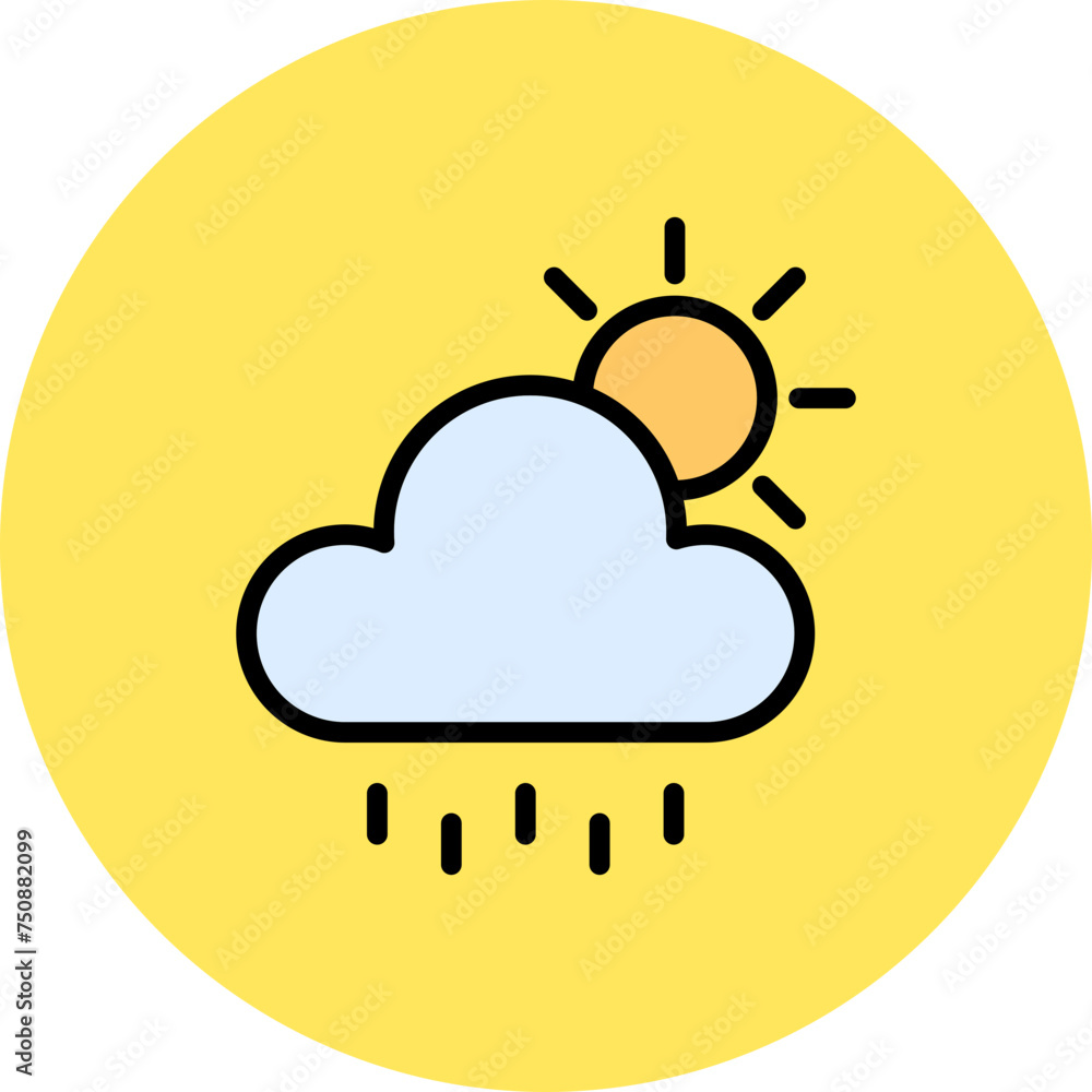 Nimbostratus Line Filled Circle Icon Nimbostratus Line Filled Circle Icon