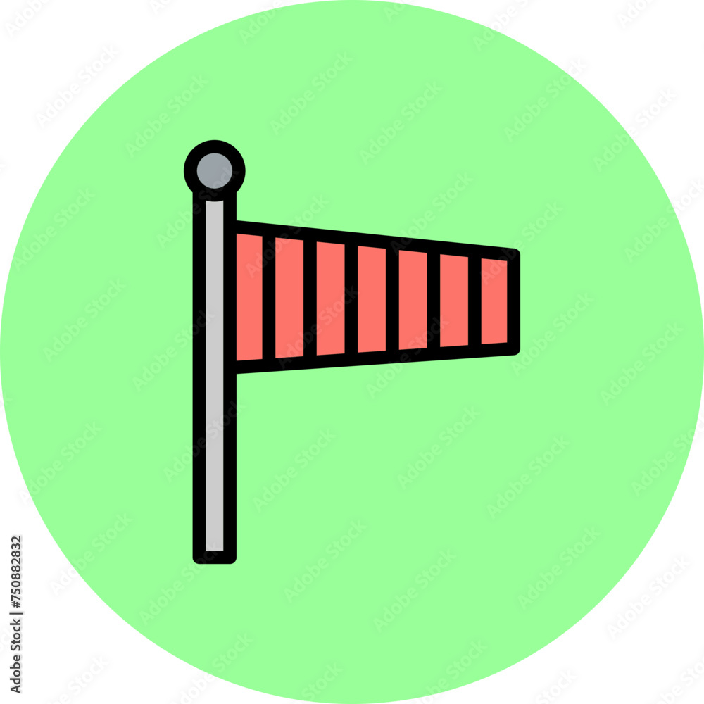 Windsock Line Filled Circle Icon Windsock Line Filled Circle Icon