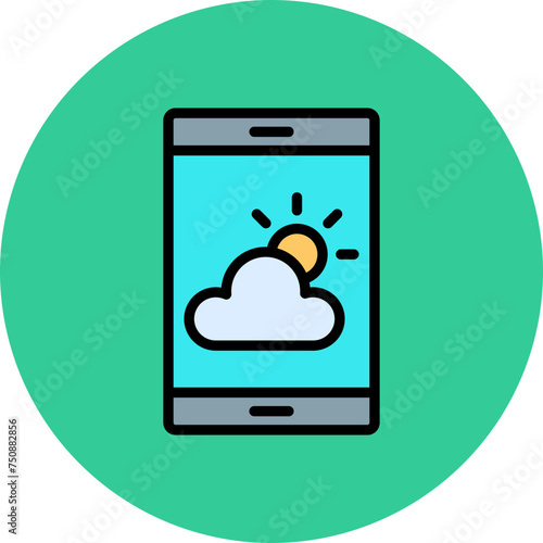 Weather Line Filled Circle Icon