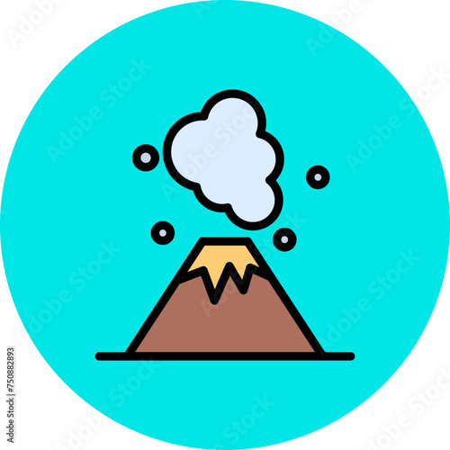 Eruption Line Filled Circle Icon