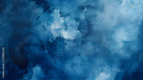 Vibrant Watercolor Dreamscape: A Dark Blue Grunge Textured Background with Abstract Artistic Flair for Banners
