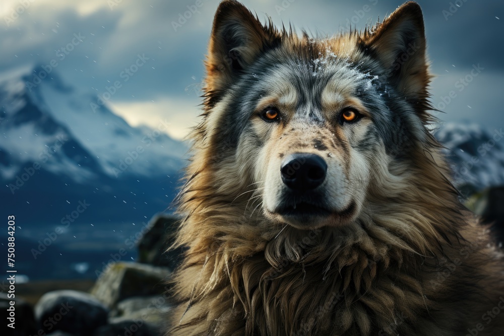 Wild Wolf symbol of strength and freedom in nature., generative IA Wild Wolf symbol of strength and freedom in nature., generative IA