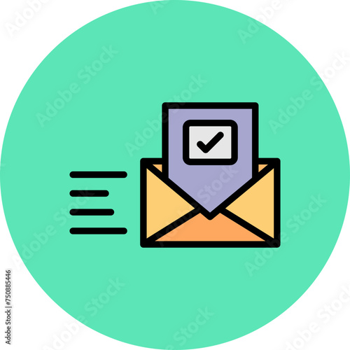 Email Line Filled Circle Icon