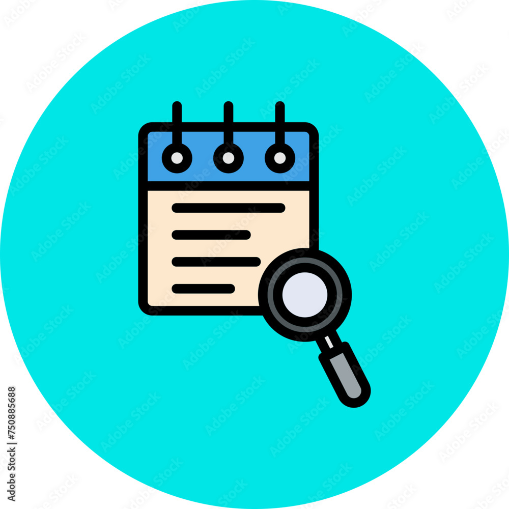 Magnifying Glass Line Filled Circle Icon Magnifying Glass Line Filled Circle Icon