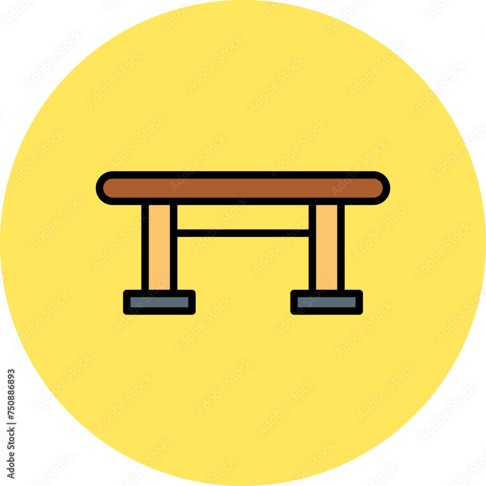 Dining Table Line Filled Circle Icon