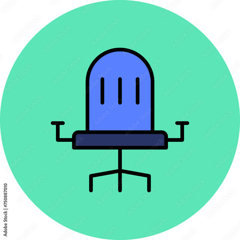 Dining Chair Line Filled Circle Icon Dining Chair Line Filled Circle Icon