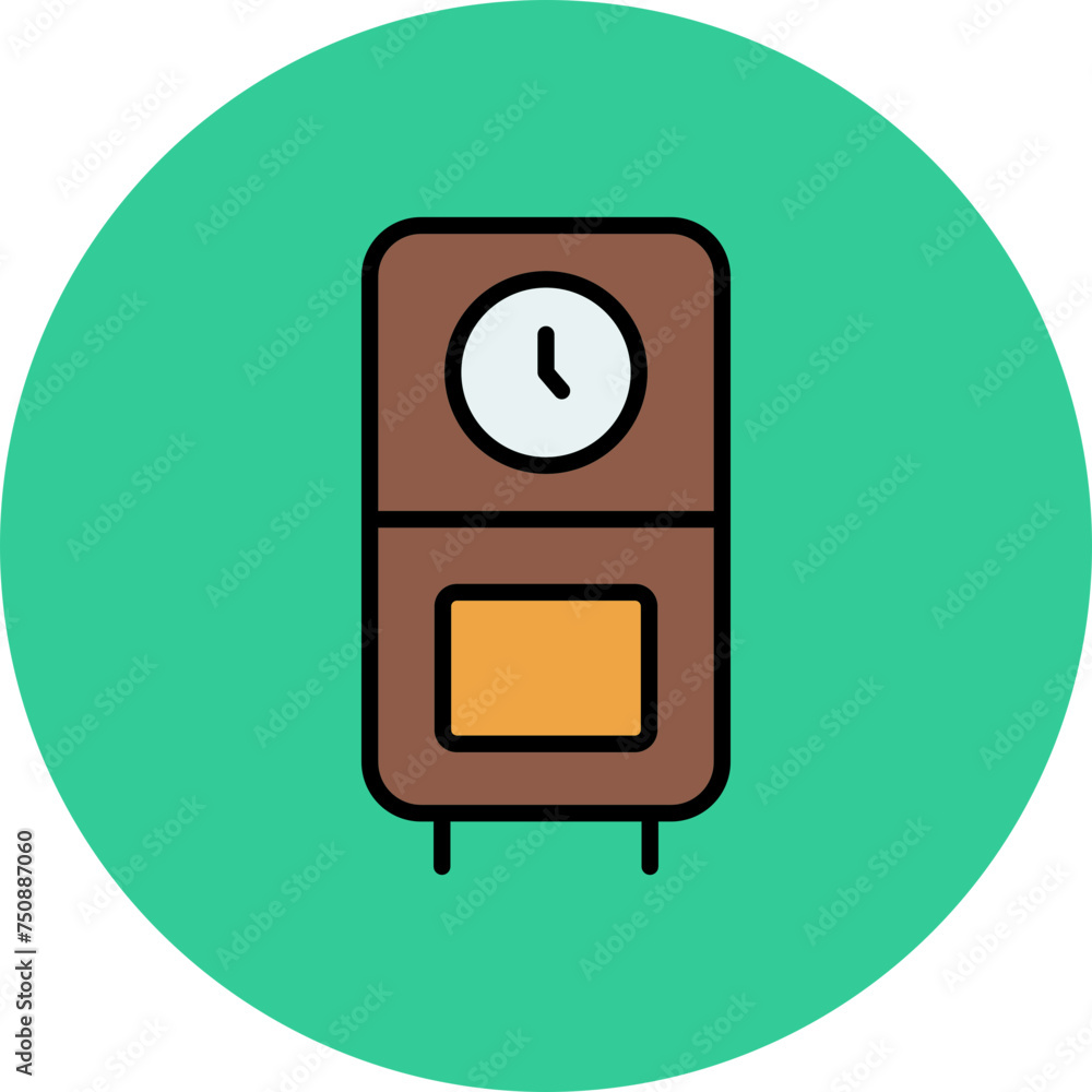 Cuckoo Clock Line Filled Circle Icon Cuckoo Clock Line Filled Circle Icon