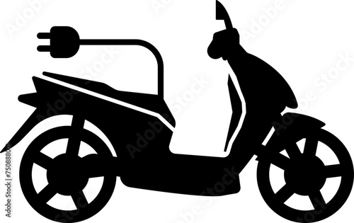 Electric scooter icon, electrical bike flat style eco friendly transport, vector illustration