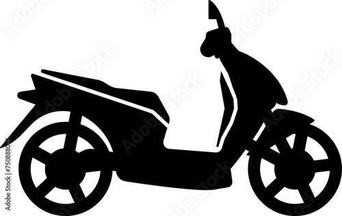 Electric scooter icon, electrical bike flat style eco friendly transport, vector illustration