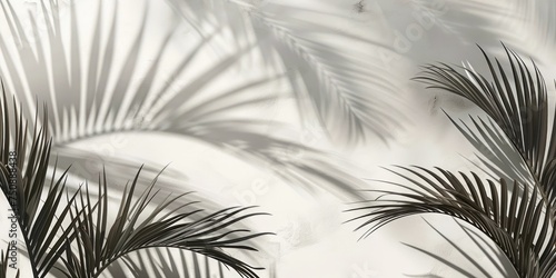 Ephemeral dance of light and shadow amongst indoor palms, soothing and artistic