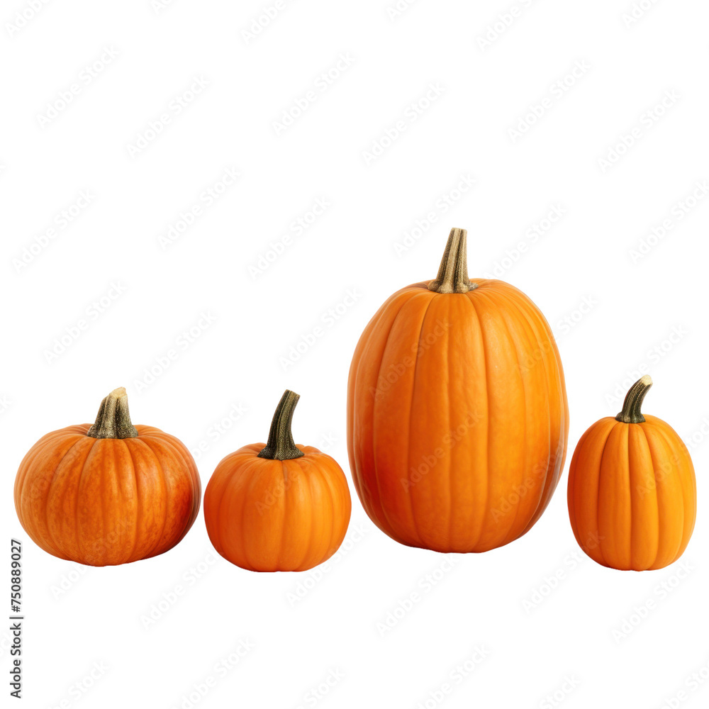 Pumpkin set isolated on transparent background Pumpkin set isolated on transparent background