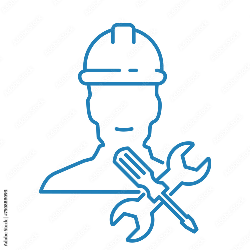Outline icon of an engineer worker Outline icon of an engineer worker