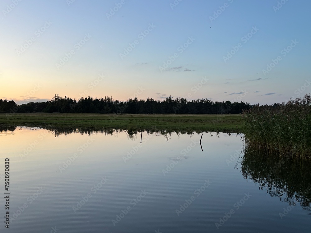 Fototapeta premium sunset on the river