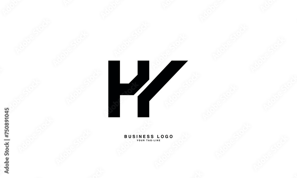 HY, YH, H, Y, Abstract Letters Logo Monogram HY, YH, H, Y, Abstract Letters Logo Monogram