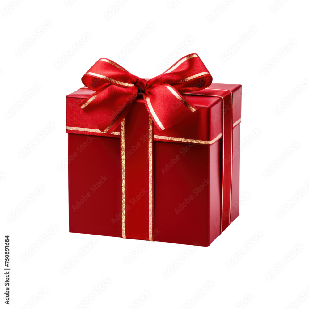 Obraz premium red gift box isolated on transparent background