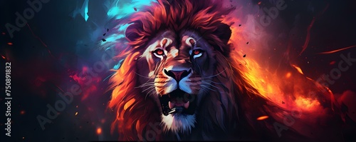Vibrant lion illustration perfect for printing on tshirts to make a statement. Concept Animals, Lion Illustration, Tshirt Printing, Vibrant Colors, Statement Piece
