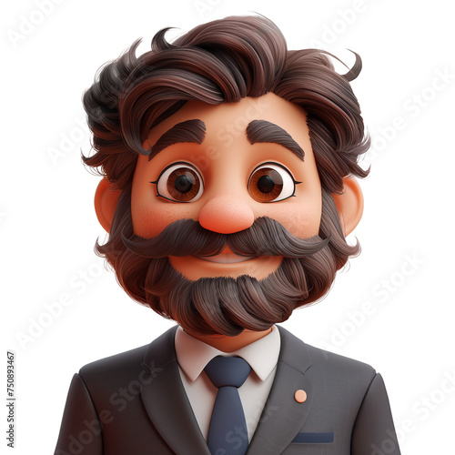 Businessman smiling chracter 3d cartoon