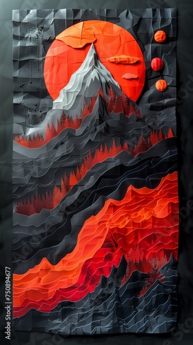 The Layered Peaks: An Abstract Artwork