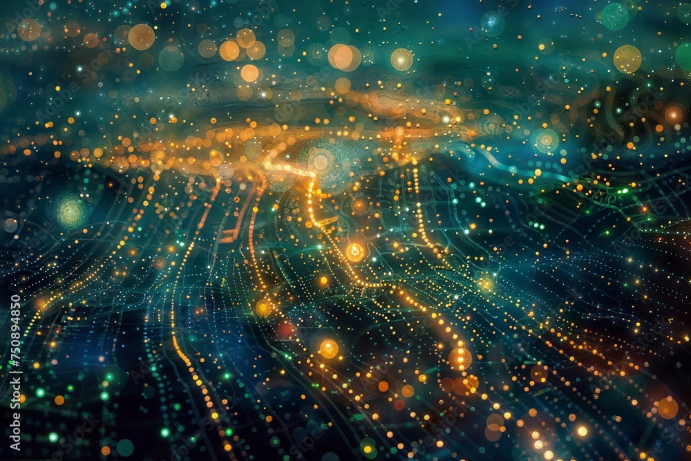 Modern Night City Lights: A dark blue background adorned with city lights, creating a modern and atmospheric scene. Modern Night City Lights: A dark blue background adorned with city lights, creating a modern and atmospheric scene.