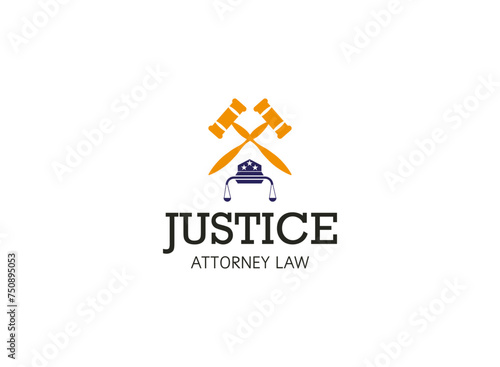  Lawyer office emblem icon vector illustration