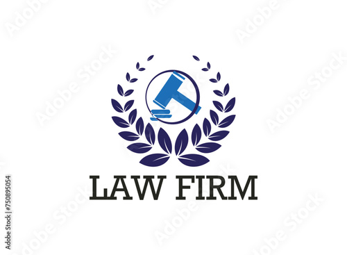  Lawyer office emblem icon vector illustration
