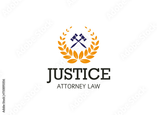Law office logo. The judge, Law firm logo template.
