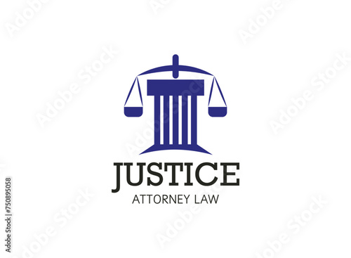 Law office logo. The judge, Law firm logo template.