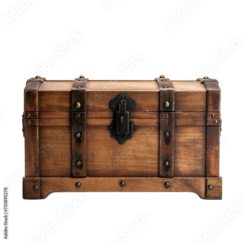 Wooden box isolated on transparent background