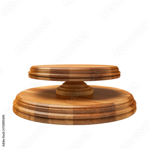 Wooden podiums isolated on transparent background