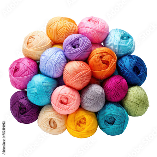 wool thread ball isolated on transparent background