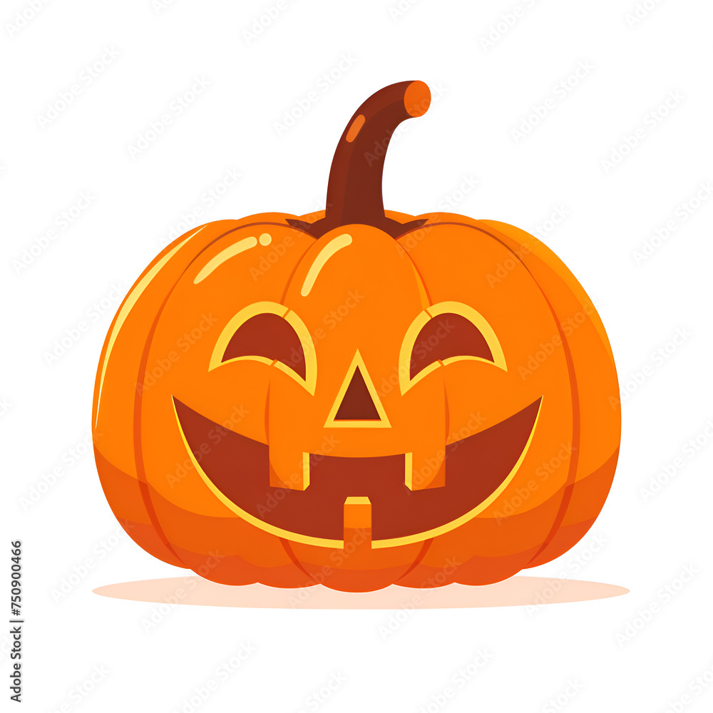 Flat vector jack o lantern halloween pumpkin isolated Flat vector jack o lantern halloween pumpkin isolated