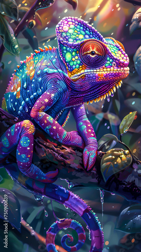 Chromatic comedy unfolds with chuckling chameleons, adding a colorful and humorous touch to your mobile screen. © VicenSanh