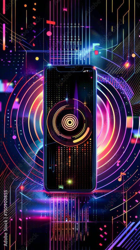 technological rhythm with a mobile wallpaper capturing the pulse of progress, as electronic elements dance in harmony across your screen.