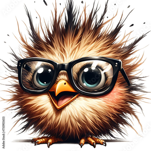Funny Birds Watercolor Clipart illustration PNG ai generated