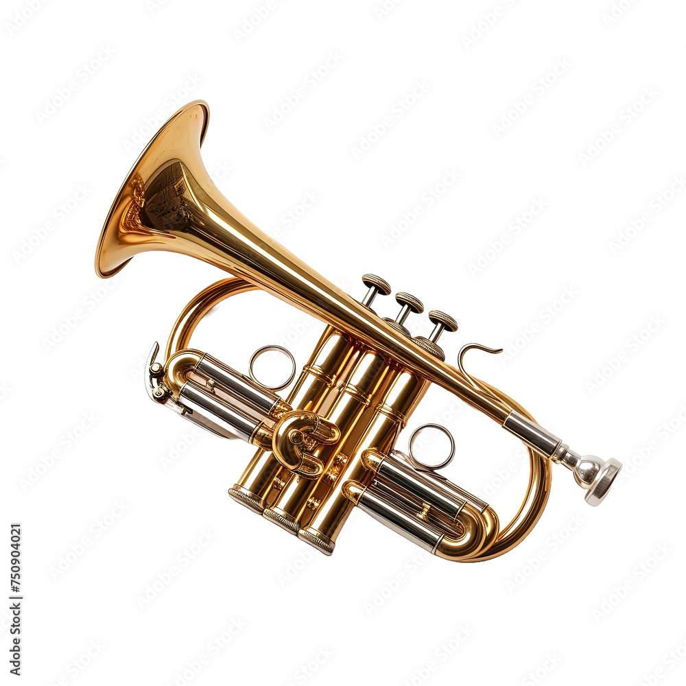 Obraz premium Pocket trumpet isolated on white or transparent background