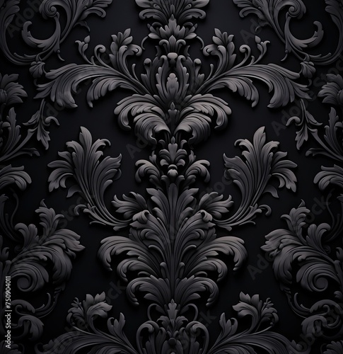 black damask background vintage